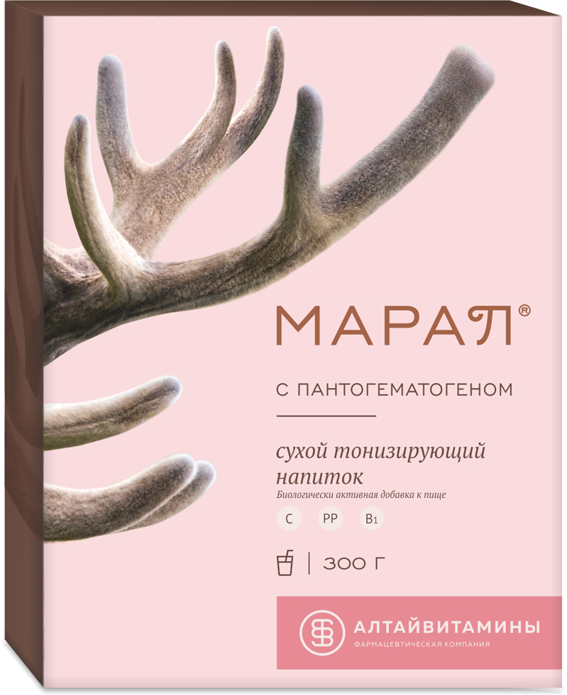 Изображение товара Марал напиток с пантогематогеном сухой тонизирующий 300 г порошок