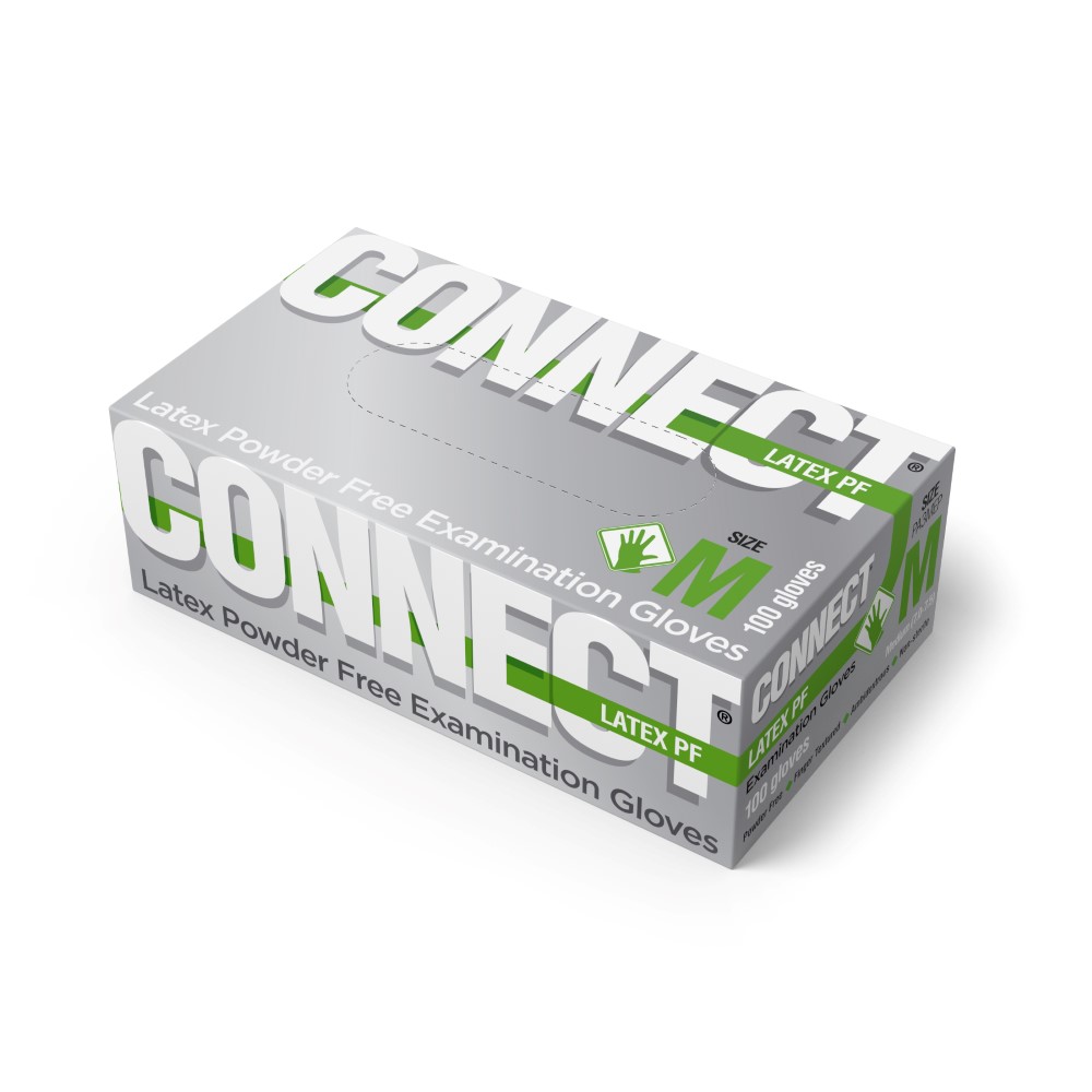 Изображение товара Перчатки смотровые connect латексные нестерильные неопудренные m 50 пар