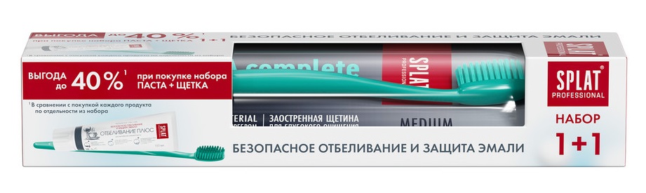 Изображение товара Splat professional набор/зубная паста отбеливание плюс 100 мл+зубная щетка ultra complete/medium//