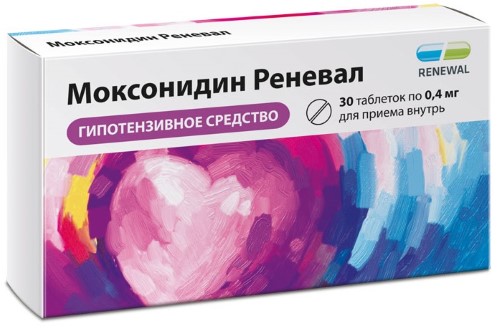 Изображение товара Моксонидин реневал 0,4 мг таблетки для лечения артериальной гипертензии