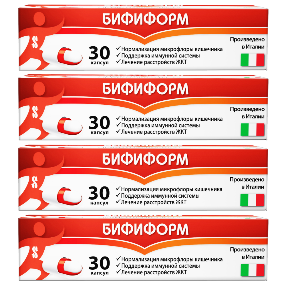 Изображение товара Набор из 4-х уп Бифиформ №30 капс со скидкой Изображение товара Набор из 4-х уп Бифиформ №30 капс со скидкой