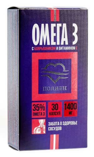 Изображение товара Омега-3 35% полиен боярышник/витамин е 30 шт. капсулы/полярис/