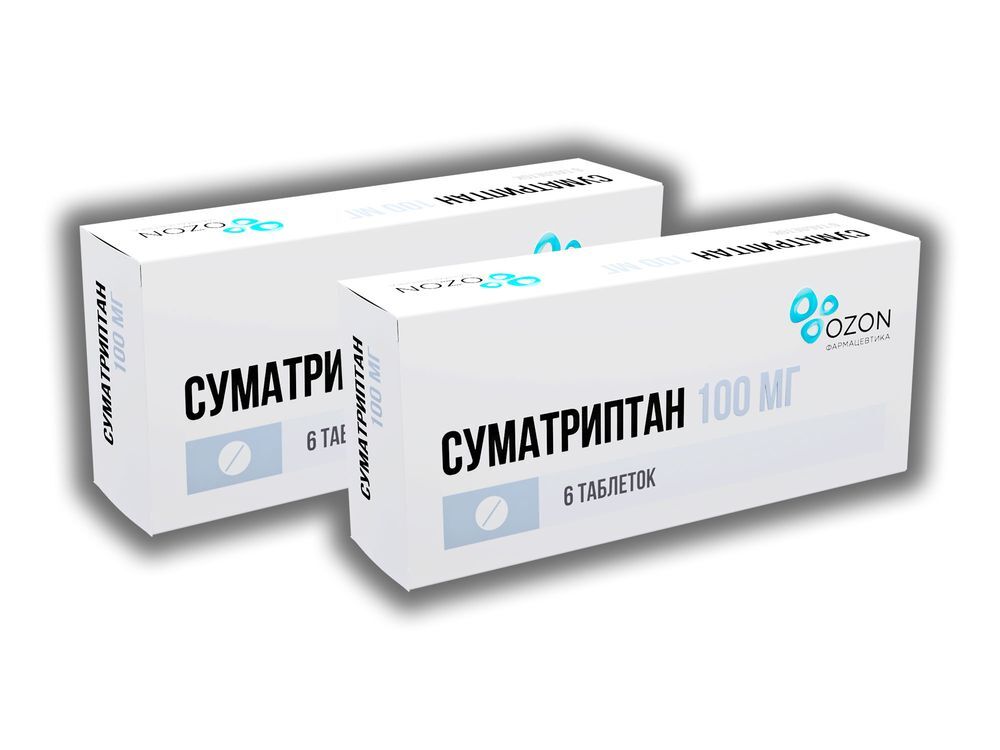 Изображение товара Набор из 2-х упаковок Суматриптан таб. 100мг №6 со скидкой!