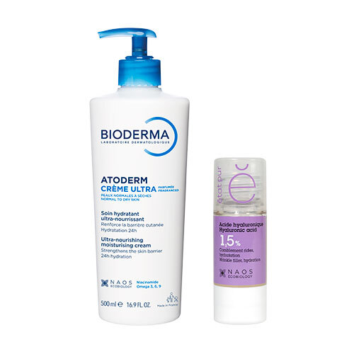 Изображение товара Набор BIODERMA ATODERM КРЕМ УЛЬТРА 500МЛ + ETAT PUR СЫВОРОТКА С ГИАЛУРОНОВОЙ КИСЛОТОЙ 15МЛ Изображение товара Набор BIODERMA ATODERM КРЕМ УЛЬТРА 500МЛ + ETAT PUR СЫВОРОТКА С ГИАЛУРОНОВОЙ КИСЛОТОЙ 15МЛ