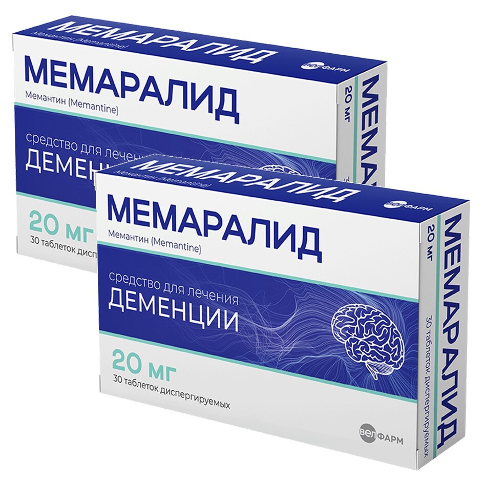 Изображение товара Набор из 2-х уп Мемаралид 20мг №30 табл со скидкой Изображение товара Набор из 2-х уп Мемаралид 20мг №30 табл со скидкой
