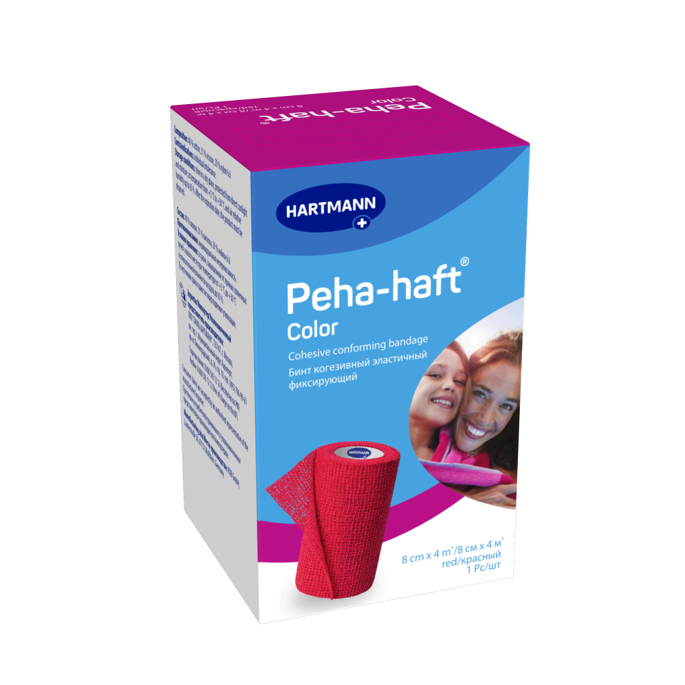 Изображение товара Бинт Peha-Haft Color 8 см х 4 м когезивный эластичный фиксирующий красный