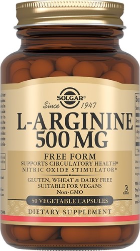 Изображение товара Биодобавка Солгар l-аргинин 50 капсул по 670 мг для здоровья и выносливости