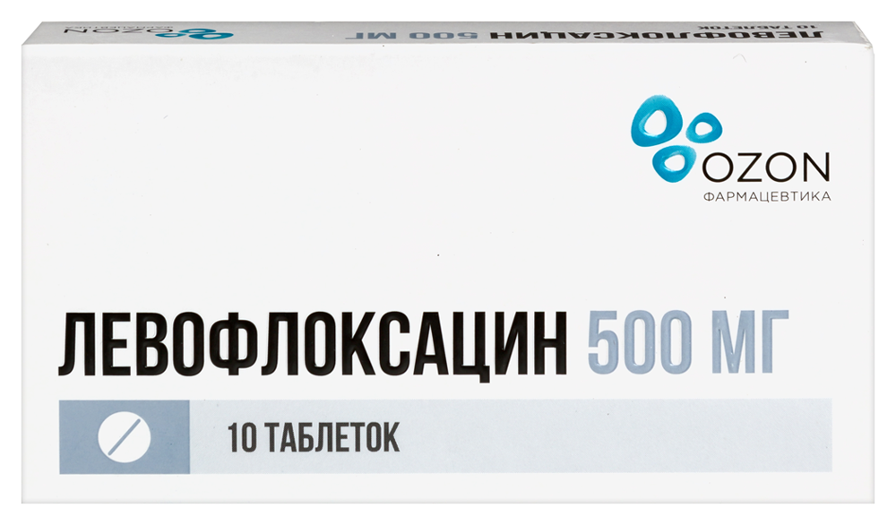 Изображение товара Левофлоксацин 500 мг 10 шт. таблетки, покрытые пленочной оболочкой