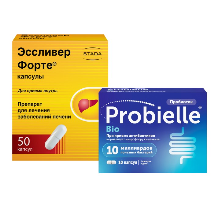 Набор Эссливер Форте №50 +Пробиэль Био №10 Кап Со Скидкой - Цена.