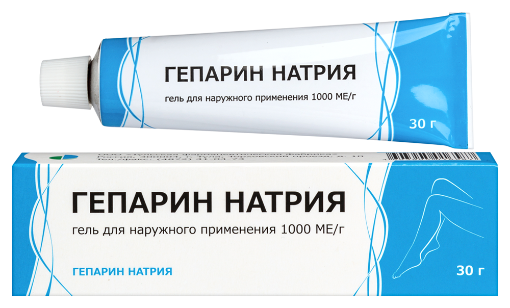 Изображение товара Гепарин натрия 1000 МЕ/г гель для наружного применения 30 гр