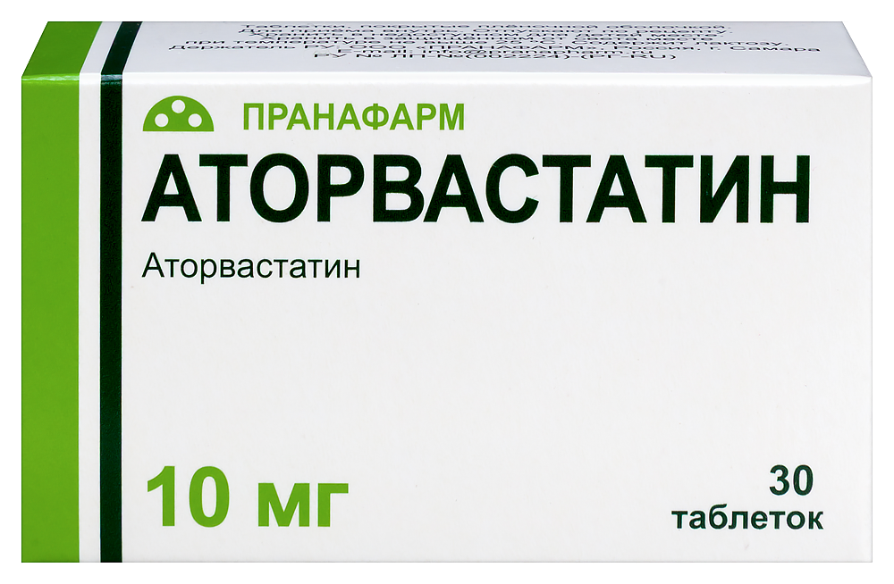 Изображение товара Аторвастатин 10 мг таблетки покрытые пленочной оболочкой 30 шт