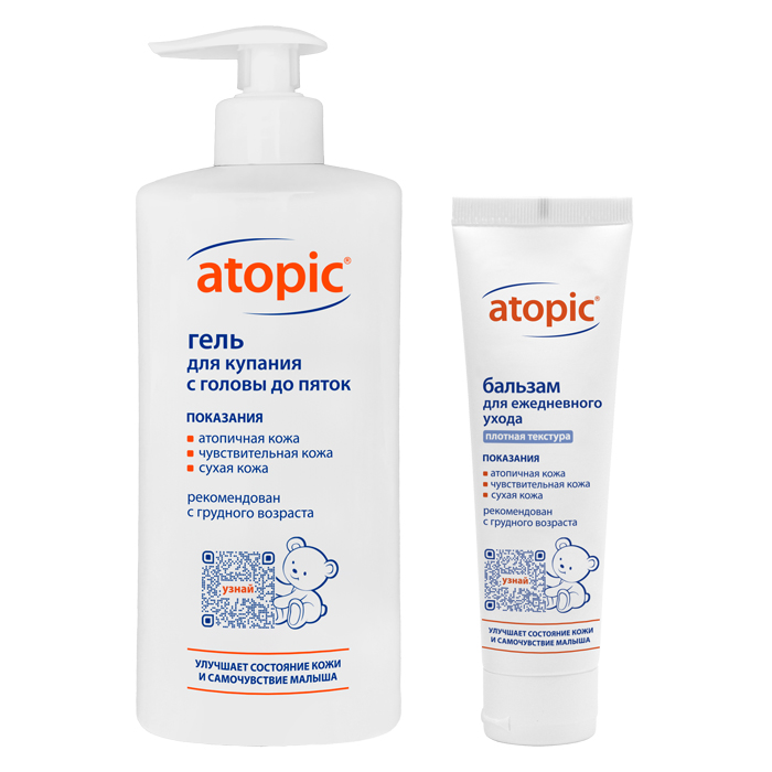 Изображение товара Набор для атопиков: Atopic Гель 400 мл + Бальзам 100 мл по выгодной цене