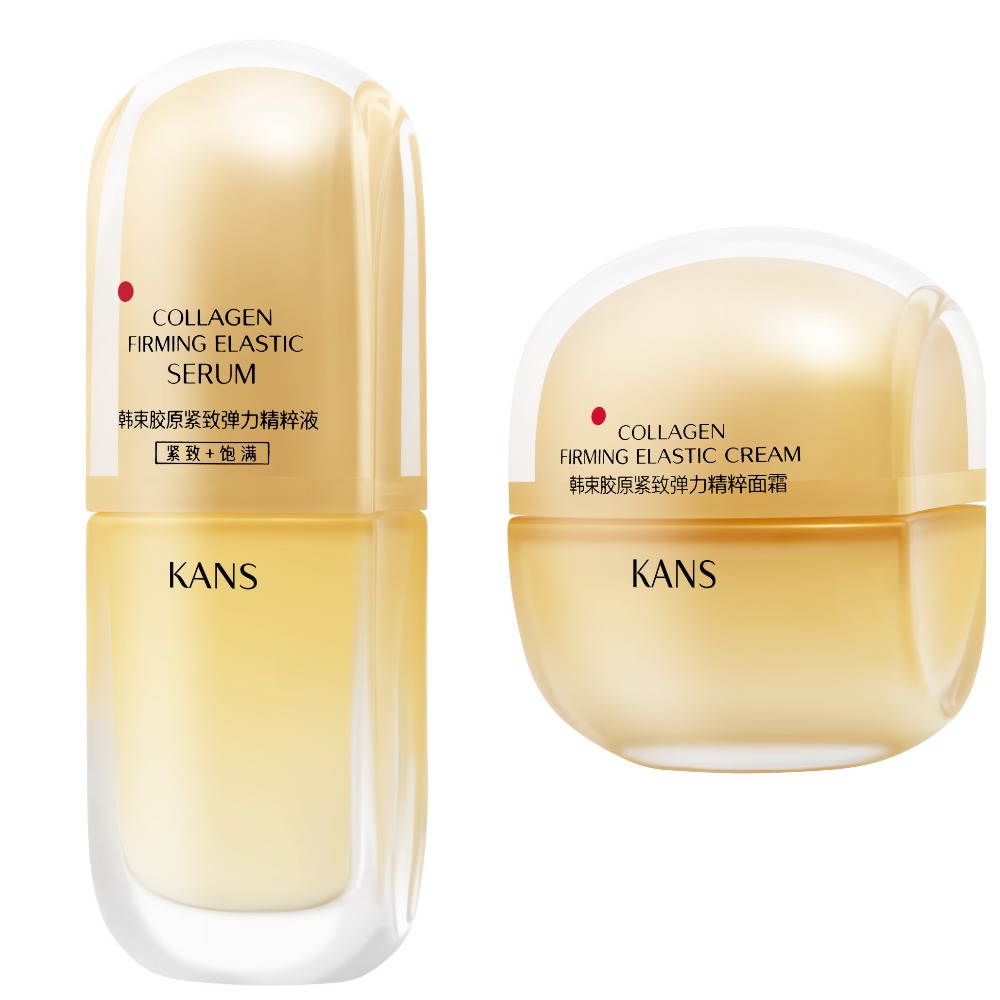 Изображение товара Набор Kans сыворотка для лица для стимуляции коллагена и эластичности укрепляющая 30мл и крем для лица для стимуляции коллагена 