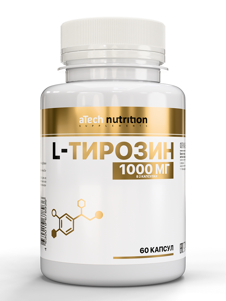 Изображение товара Atech nutrition l-тирозин 60 шт. капсулы массой 620 мг