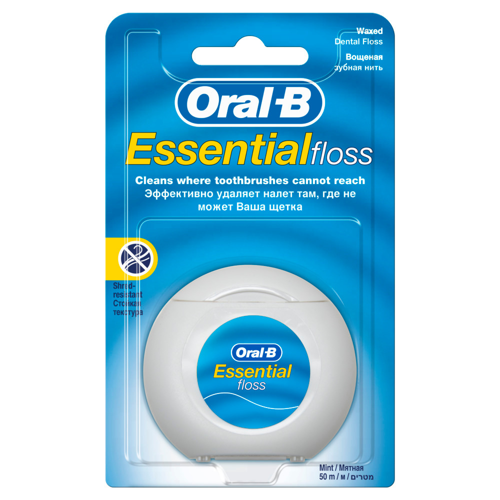 Изображение товара Зубная нить Oral-b Essential Floss вощеная мятный вкус 50 м