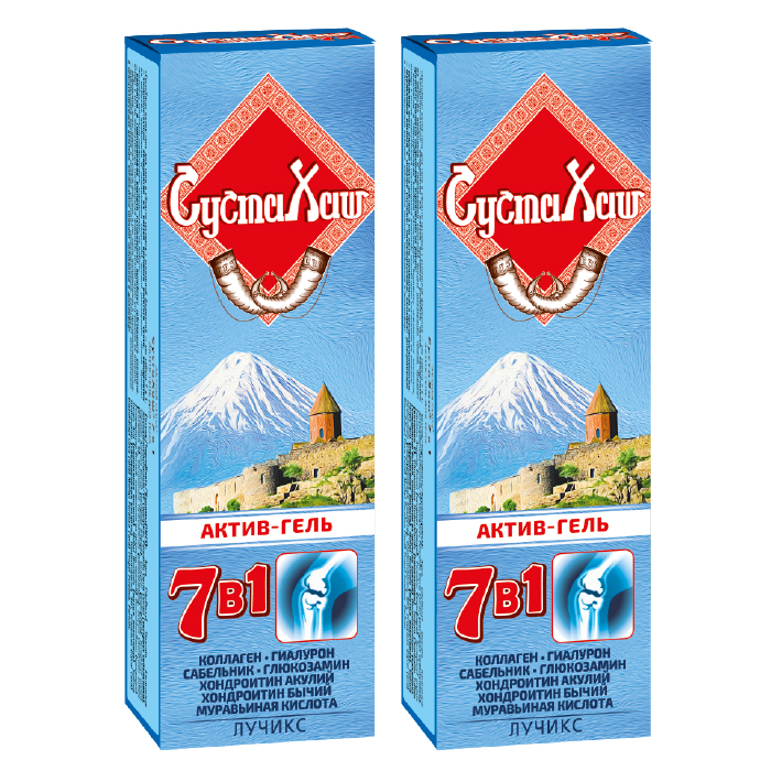 Изображение товара Набор Аптечка Акулий жир Акулья сила: Актив-гель для суставов Сустахаш 7 в 1 - 2 уп. со скидкой