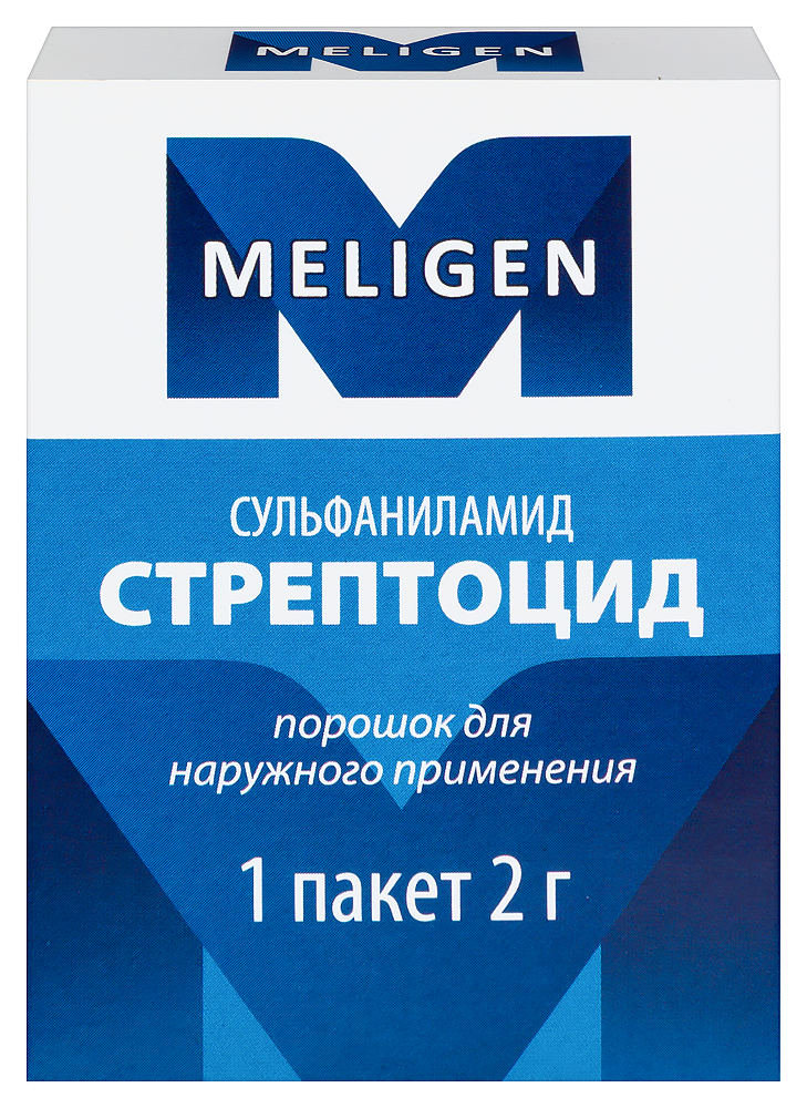 Изображение товара Стрептоцид 2 гр порошок для наружного применения