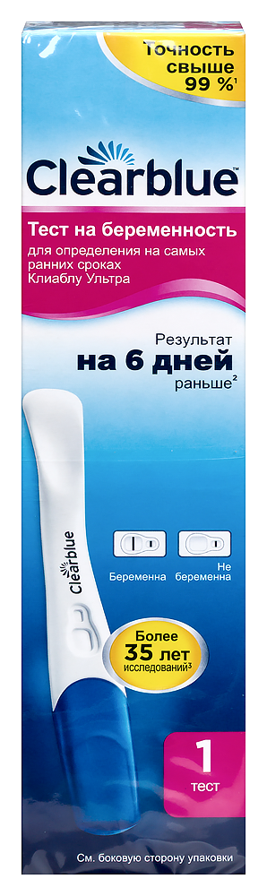 Изображение товара Тест для определения беременности Clearblue ультра 1 шт. быстрый и точный домашний тест