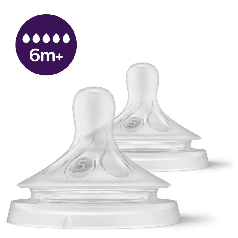 Изображение товара Avent соска поток быстрый 6+ 2 шт. natural response scy965/02