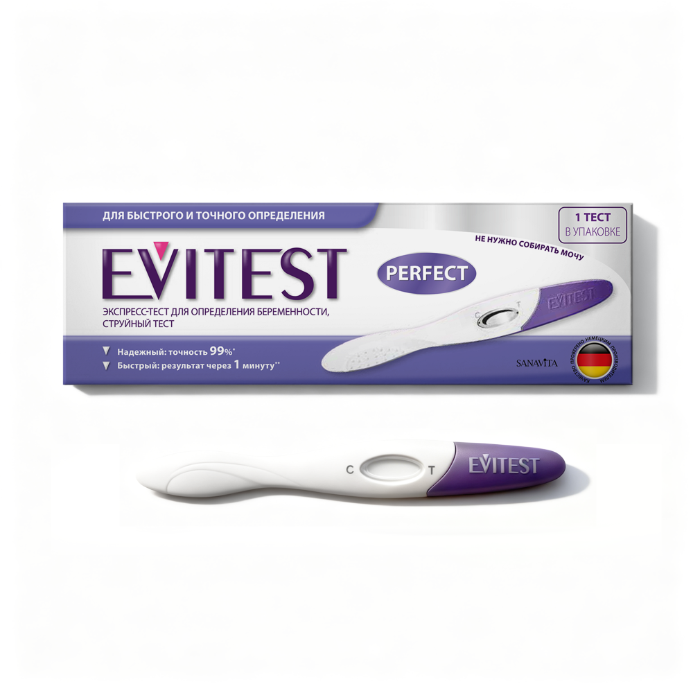 Изображение товара Тест для определения беременности evittest perfect - быстрый и точный домашний тест