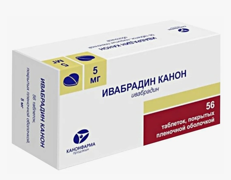 Изображение товара Ивабрадин канон 5 мг 56 таблеток покрытых пленочной оболочкой для терапии сердца