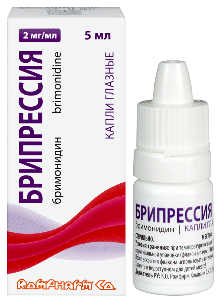 Изображение товара Глазные капли Брипрессия 2 мг/мл, 5 мл для снижения внутриглазного давления