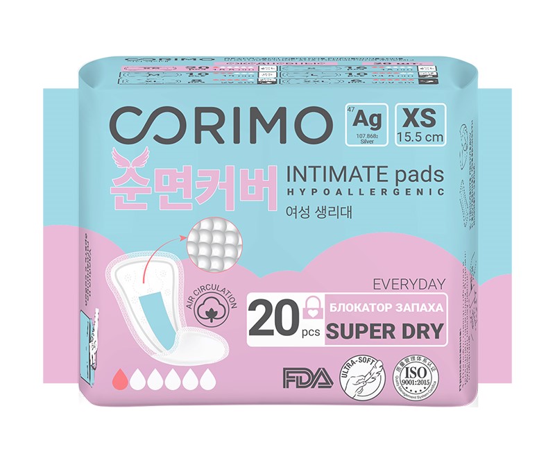 Изображение товара CORIMO ежедневные прокладки размер XS 20 шт для личной гигиены