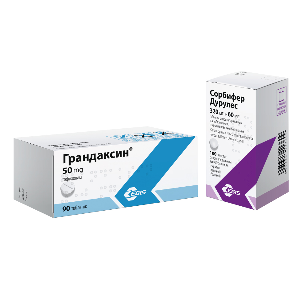 Изображение товара Набор СОРБИФЕР ДУРУЛЕС 0,32+0,06 N100 ТАБЛ ПРОЛОНГ ВЫСВОБ П/ПЛЕН/ОБОЛОЧ + ГРАНДАКСИН 0,05 N90 ТАБЛ по специальной цене