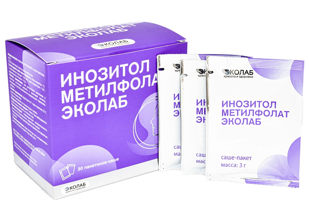 Изображение товара Инозитол метилфолат эколаб 30 шт. порошок пакет по 3 гр