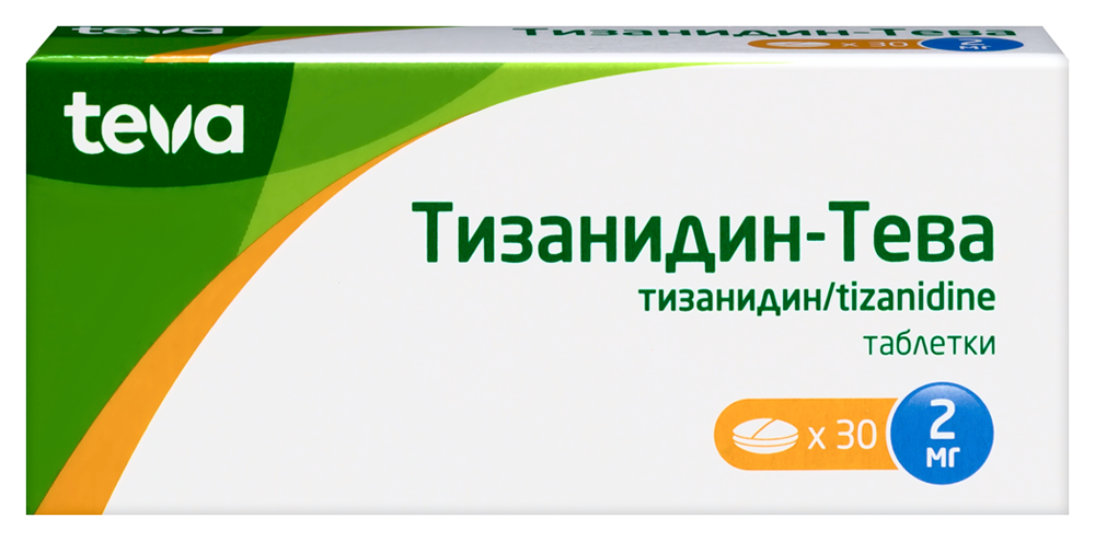 Изображение товара Тизанидин-Тева 2 мг таблетки 30 шт. для снятия мышечных спазмов и спастичности