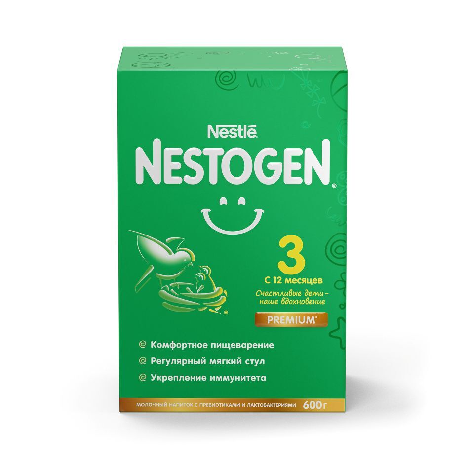 Изображение товара Nestogen 3 сухое детское молочко с пребиотиками и лактобактериями 600 г