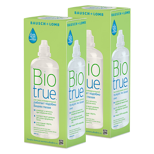 Изображение товара Набор из 2х уп Biotrue 300 мл универсальный р-р д/линз + контейнер по специальной цене