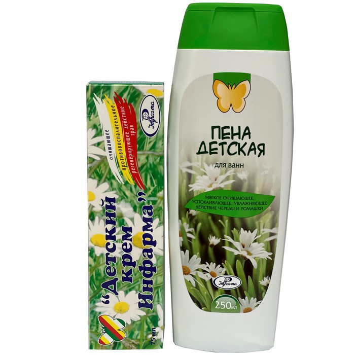 Изображение товара Детский набор «Инфарма»: крем + пена для ванн - со скидкой 10%