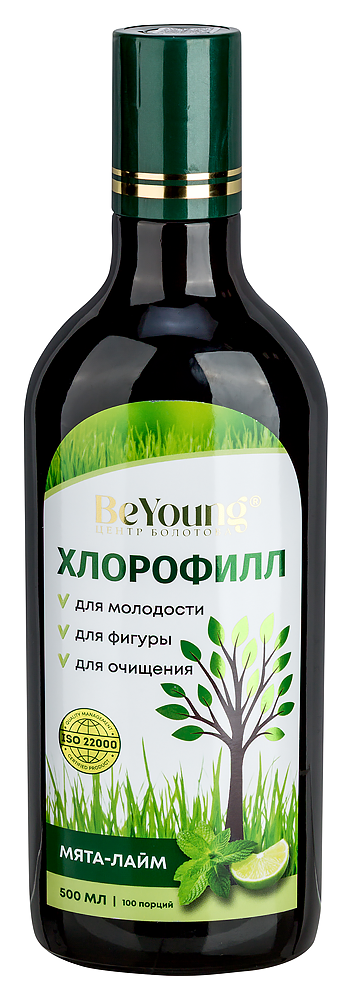 Изображение товара Beyoung жидкий хлорофилл 500 мл флакон мята-лайм