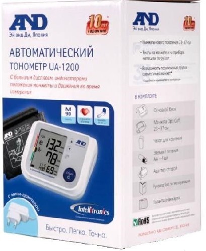 Изображение товара Автоматический тонометр UA-1200AC с большим дисплеем и адаптером
