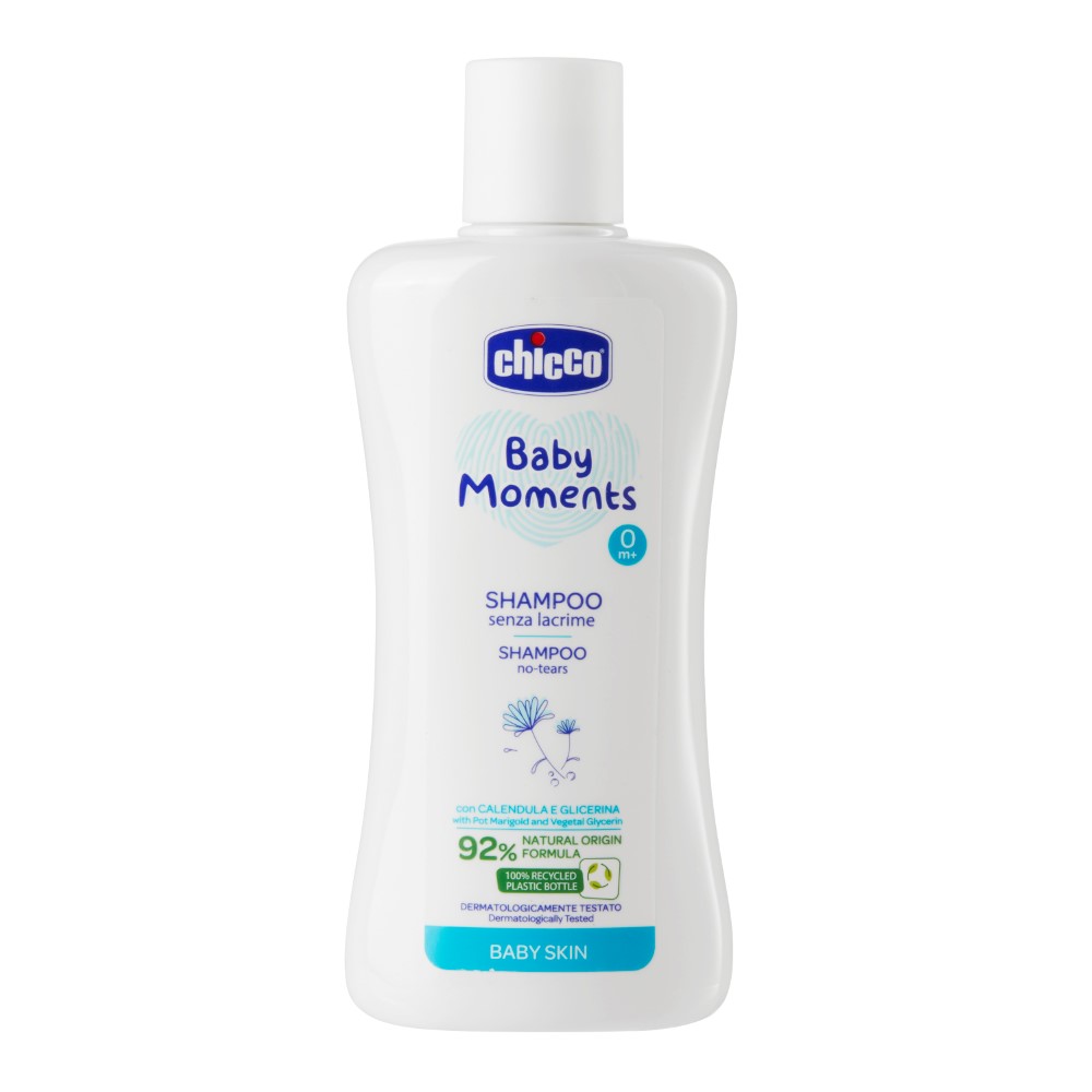 Изображение товара Chicco Baby Moments шампунь без слез 200 мл для чувствительной кожи новорожденных