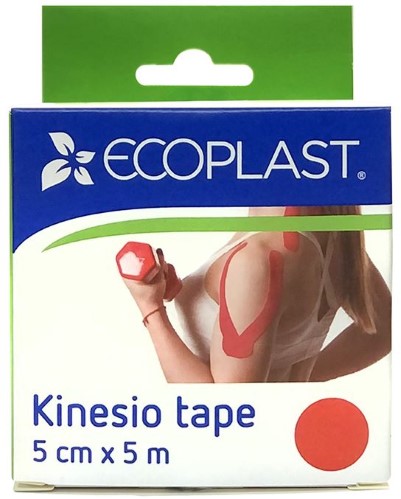 Изображение товара Ecoplast кинезио тейп 5 см х 5 м красный для поддержки мышц и суставов