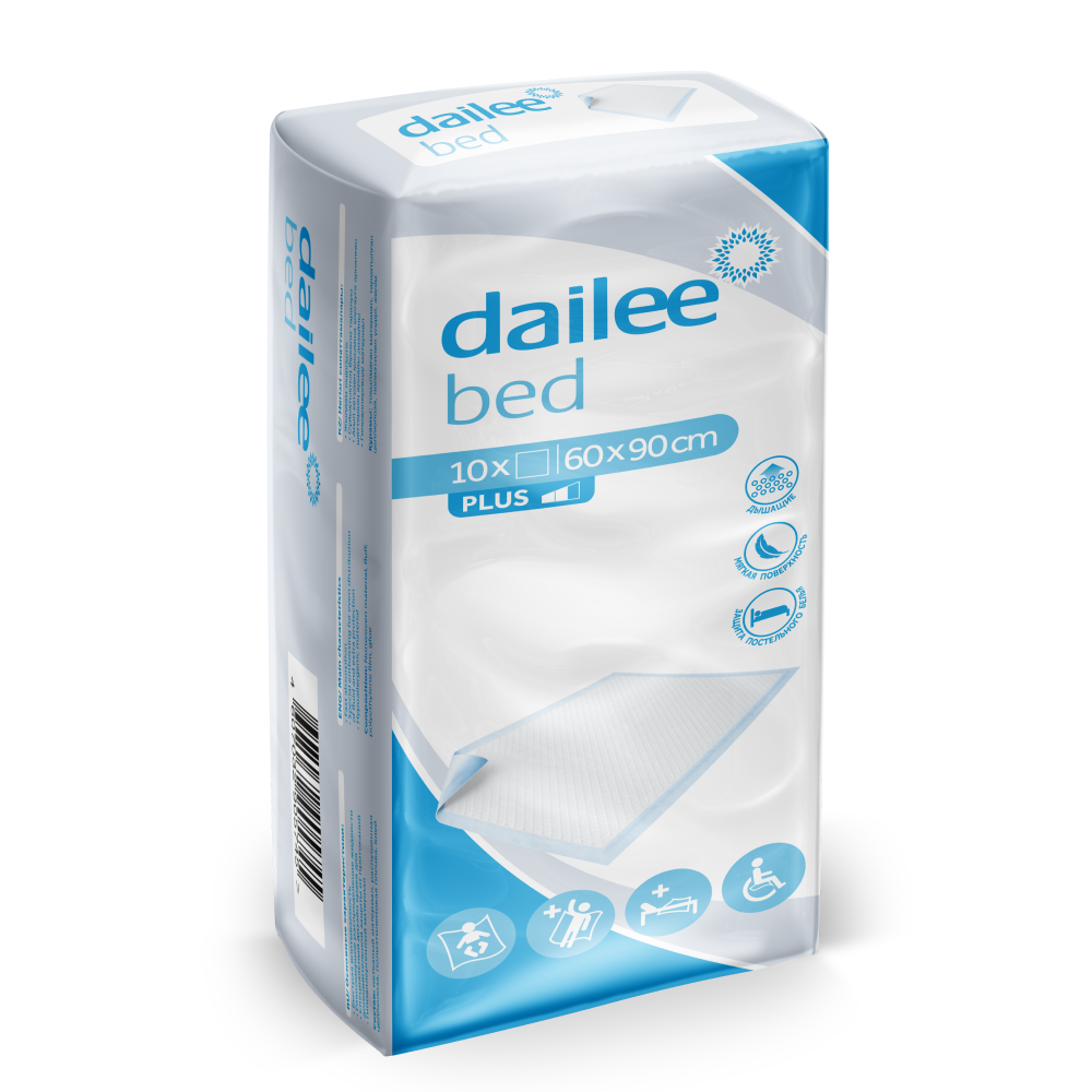 Изображение товара Одноразовые впитывающие пеленки Dailee 60х90 см 10 шт для ухода за лежачими больными