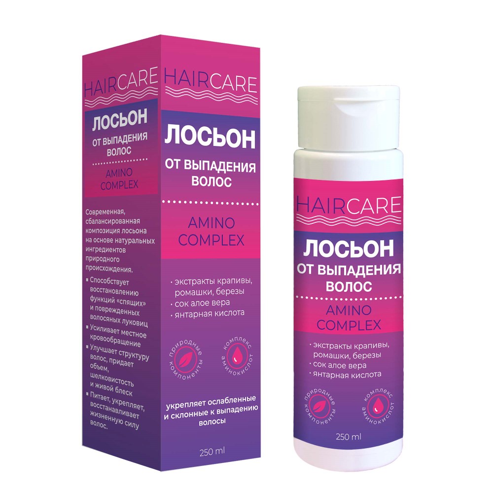 HAIR CARE ЛОСЬОН ОТ ВЫПАДЕНИЯ ВОЛОС AMINO COMPLEX 250МЛ - цена 160.40 руб.,  купить в интернет аптеке в Сосновом Бору HAIR CARE ЛОСЬОН ОТ ВЫПАДЕНИЯ ВОЛОС  AMINO COMPLEX 250МЛ, инструкция по применению