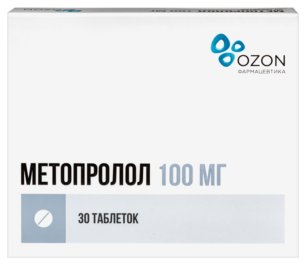 Изображение товара Метопролол 100 мг 30 шт. таблетки