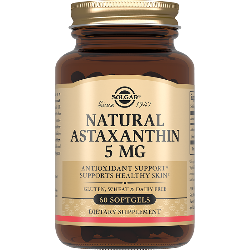 Изображение товара Solgar астаксантин 5 мг из микроводоросли - капсулы 60 шт. натуральный антиоксидант