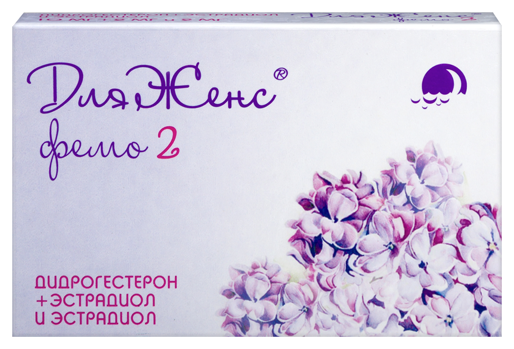 Изображение товара Гормональный препарат для женщин ДляЖенс фемо 10 мг + 2 мг 28 шт Ихэтаблетки для менопаузы