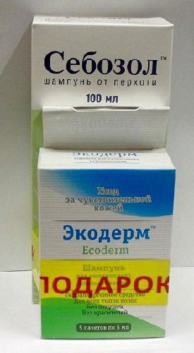СЕБОЗОЛ ШАМПУНЬ ОТ ПЕРХОТИ 100МЛ+ЭКОДЕРМ ШАМПУНЬ 5МЛ N5 ПАК/ПРОМО инструкция по применению