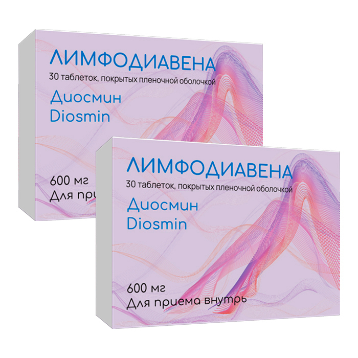 Изображение товара Набор для вен (Варикоз, Геморрой) - Лимфодиавена 0,6 N30 2 уп. по специальной цене