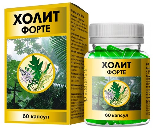 Изображение товара Холит форте 60 капсул по 650 мг - натуральная биодобавка для здоровья
