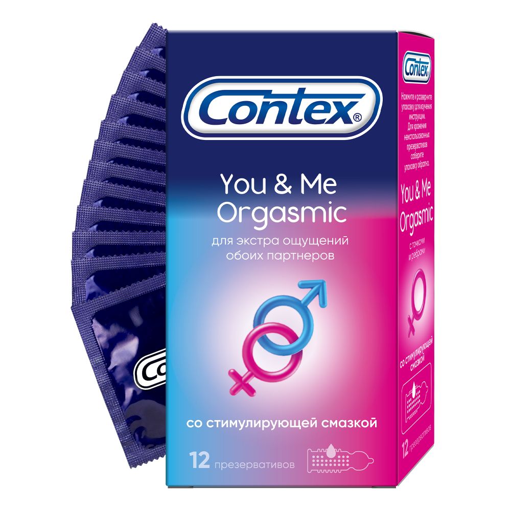 Изображение товара Презервативы Contex you&me orgasmic натуральный латекс 12 шт.