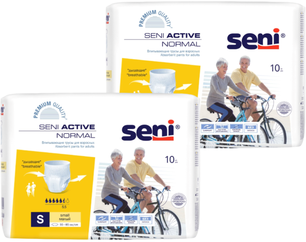 Изображение товара Набор Seni active трусы д/взр normal small №10 из 2 уп со скидкой Изображение товара Набор Seni active трусы д/взр normal small №10 из 2 уп со скидкой