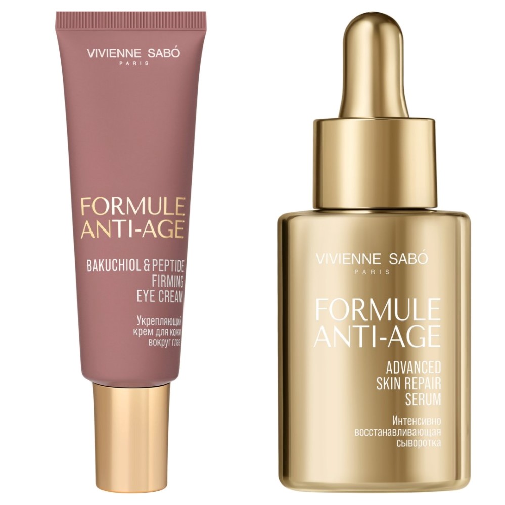 Изображение товара Набор Vivienne sabo formule anti-age крем для кожи вокуг глаз укрепляющий 20мл + Сыворотка интенсивно восстанавливающая 30мл