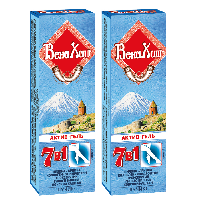 Изображение товара Набор Аптечка Акулий жир Акулья сила: Актив-гель для ног при варикозе Венахаш 7 в 1 - 2 уп. со скидкой