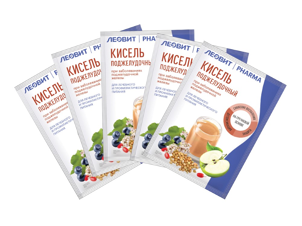 Изображение товара Набор из 5 уп. ЛЕОВИТ PHARMA кисель поджелудочный 20 гр по спец цене